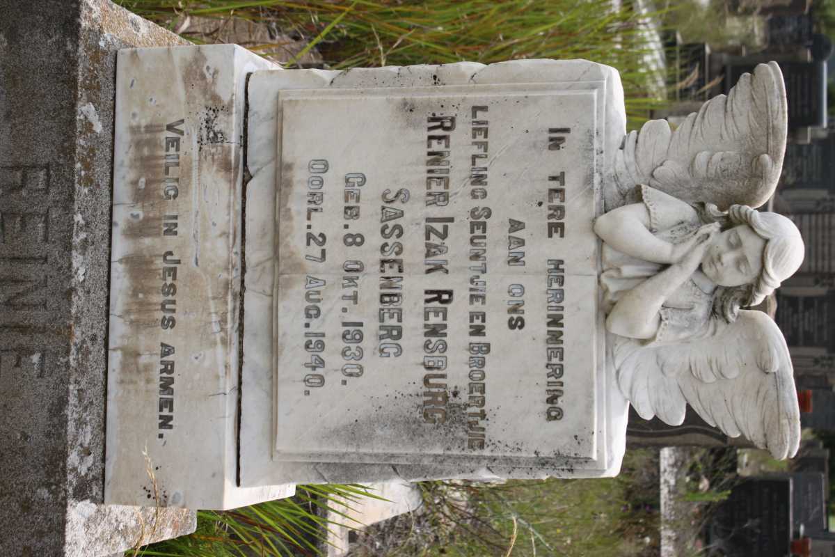 SASSENBURG Renier Izak Rensburg 1930-1940