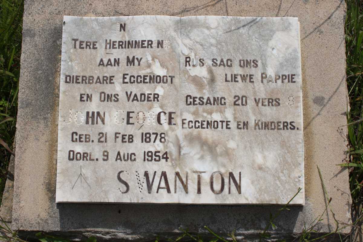 SWANTON John George 1878-1954