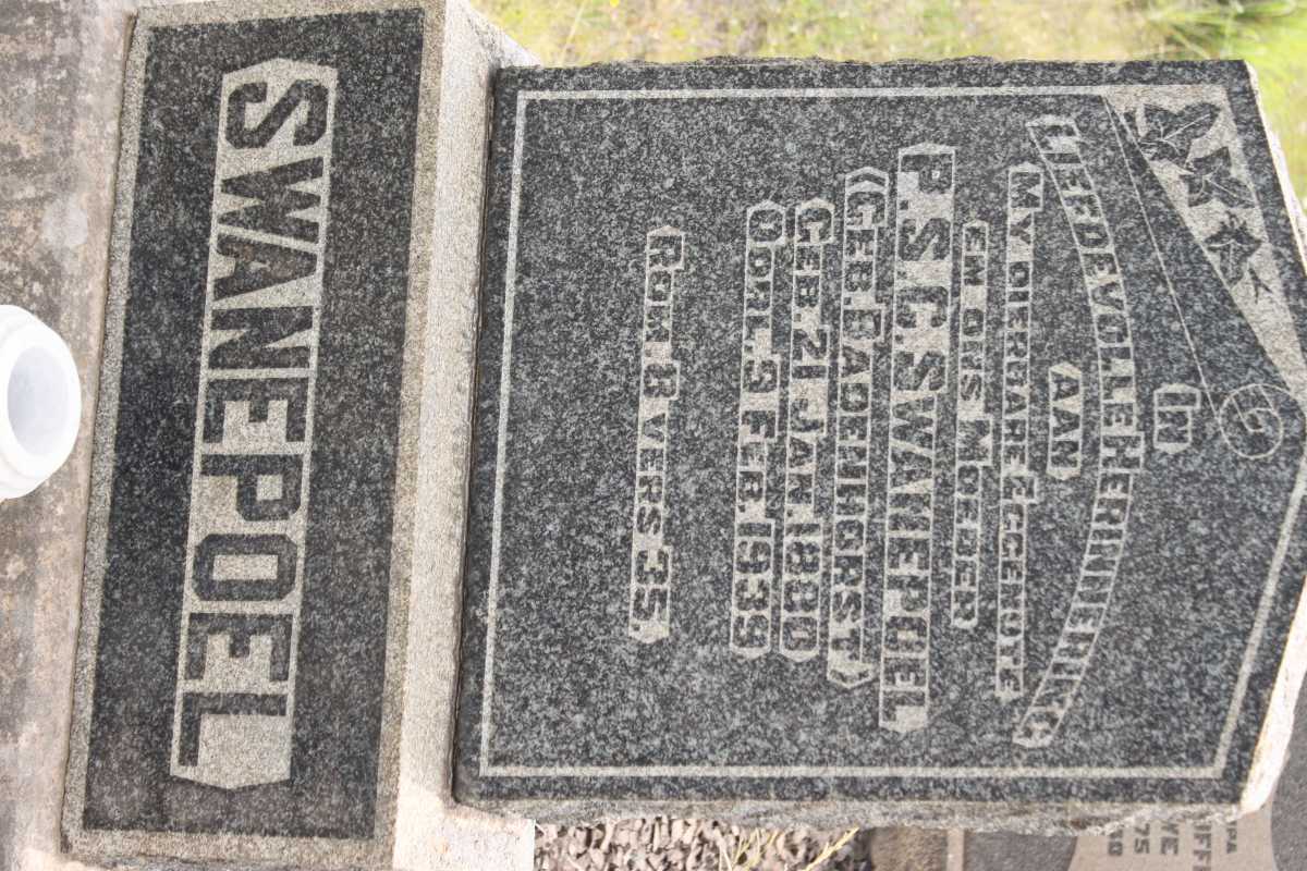 SWANEPOEL P.S.C. nee BADENHORST 1880-1939