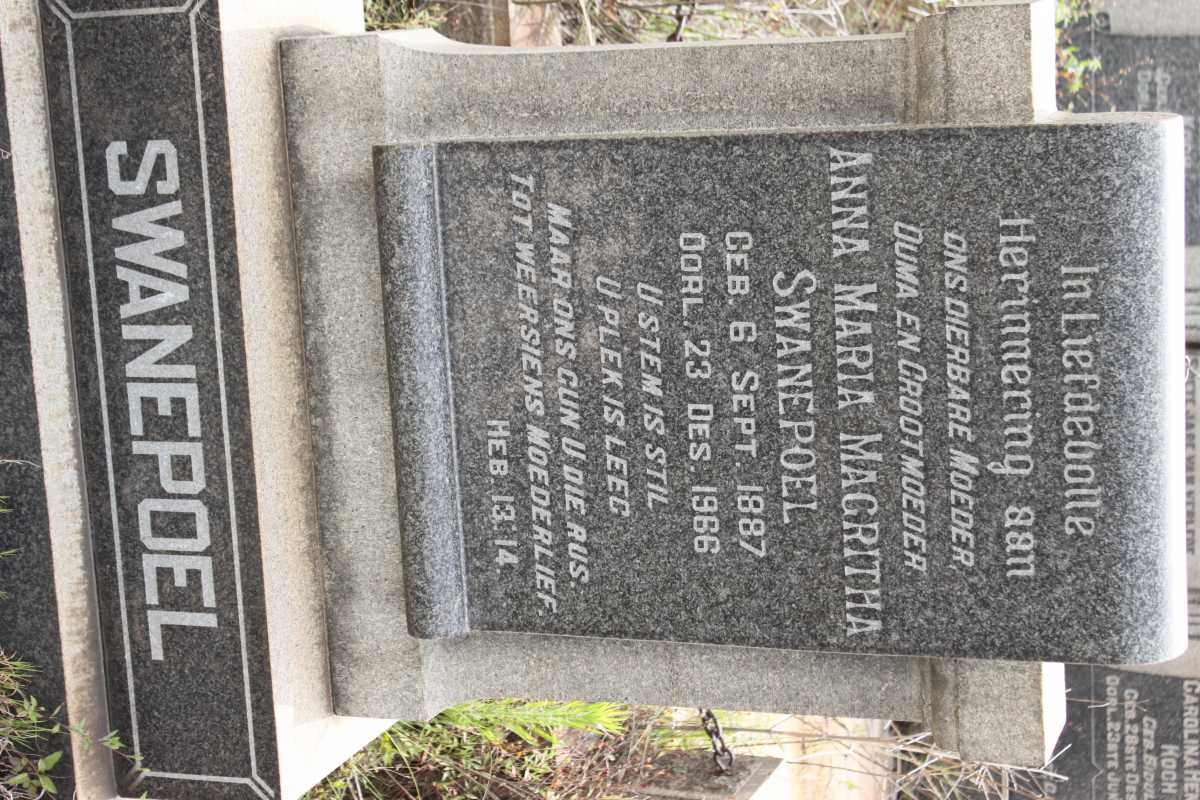 SWANEPOEL Anna Maria Magritha 1887-1966