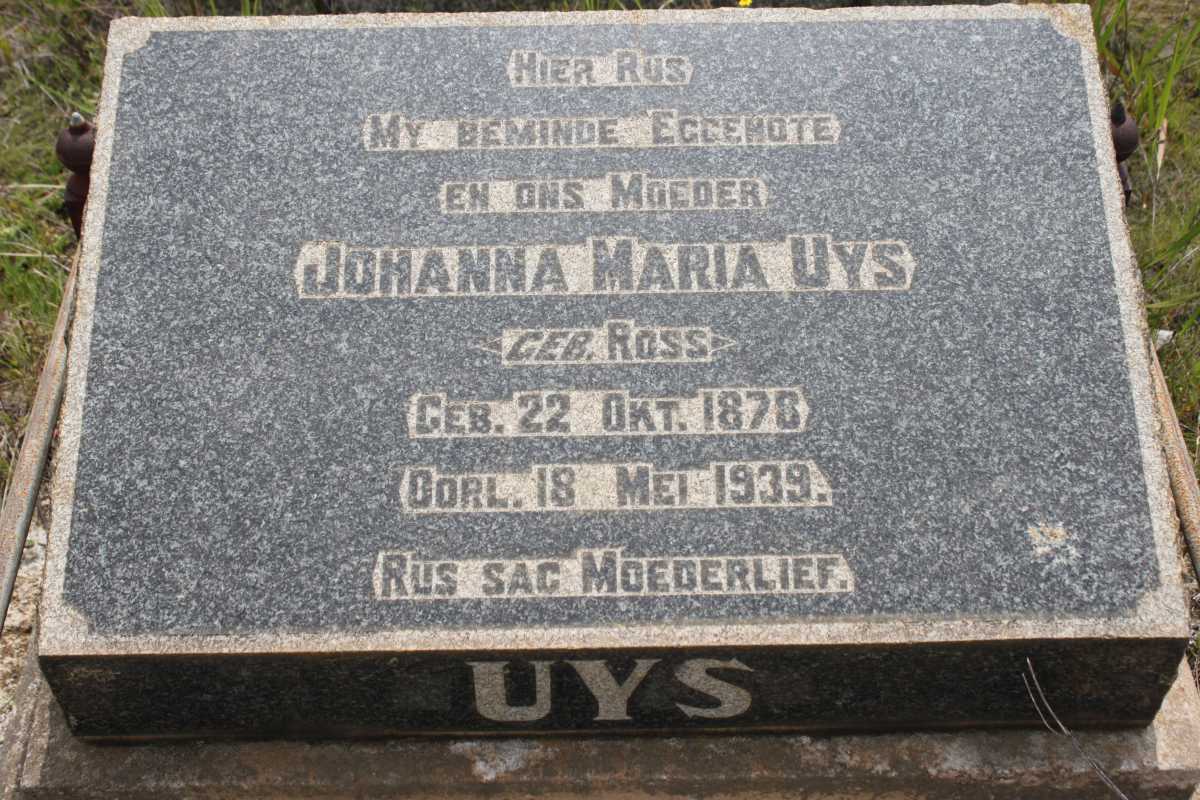 UYS Johanna Maria nee ROSS 1878-1939