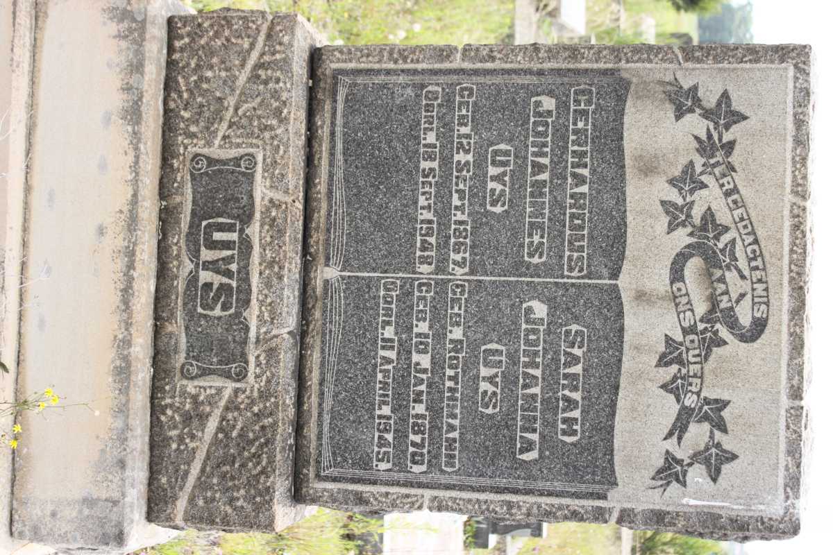 UYS Gerhardus Johannes 1867-1948 &amp; Sarah Johanna ROTHMAN 1870-1945