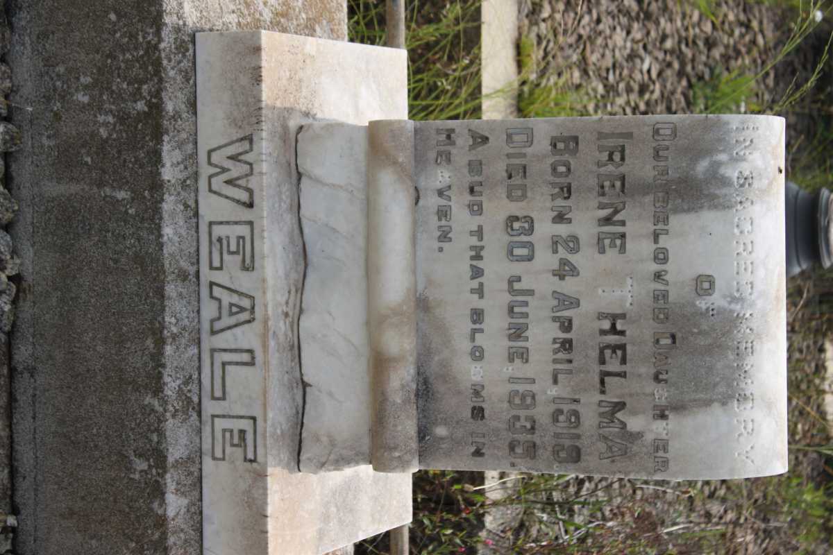 WEALE Irene Thelma 1919-1935