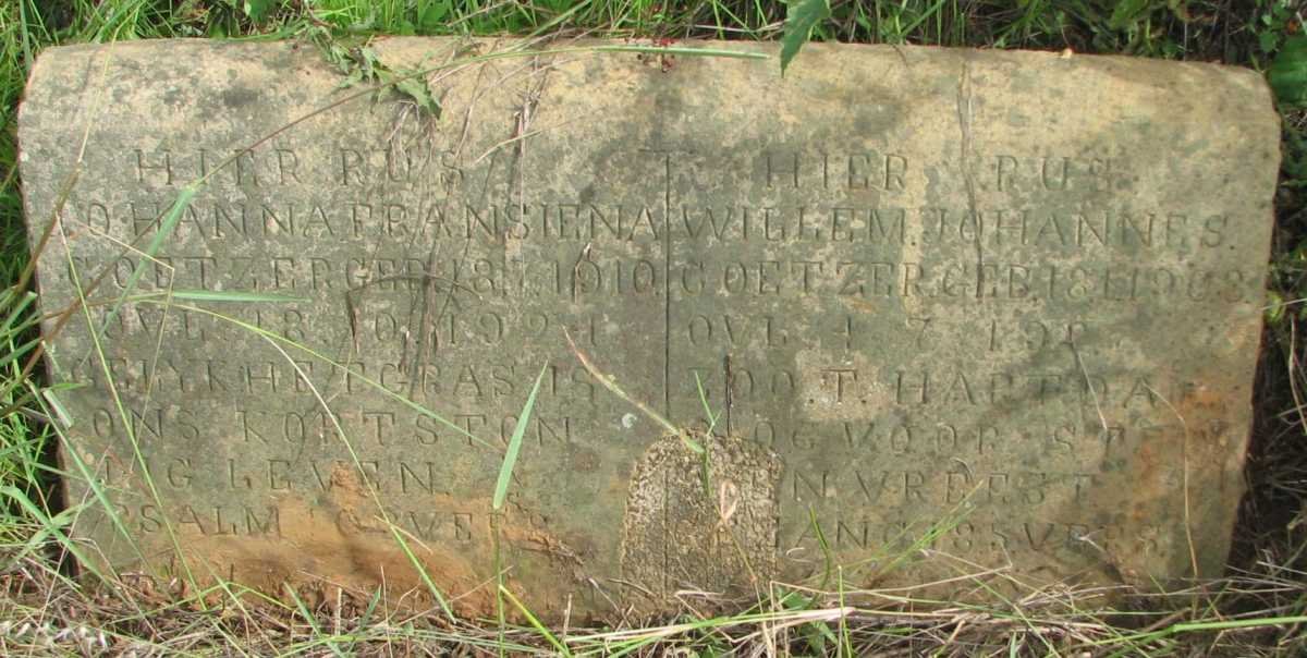COETZER Willem Johannes 1908-19?? &amp; Johanna Fransiena 1910-1994