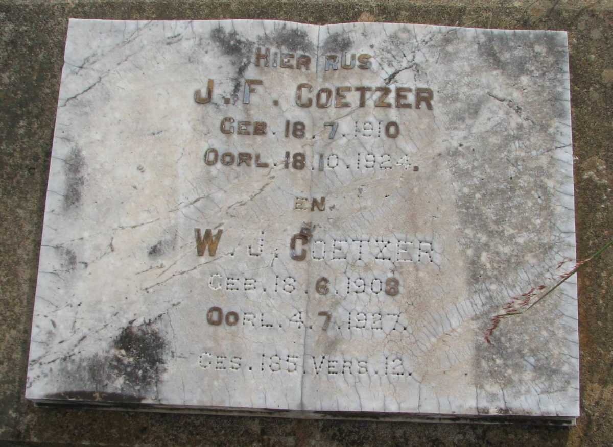 COETZER J.F. 1910-1924 :: COETZER W.J. 1908-1927