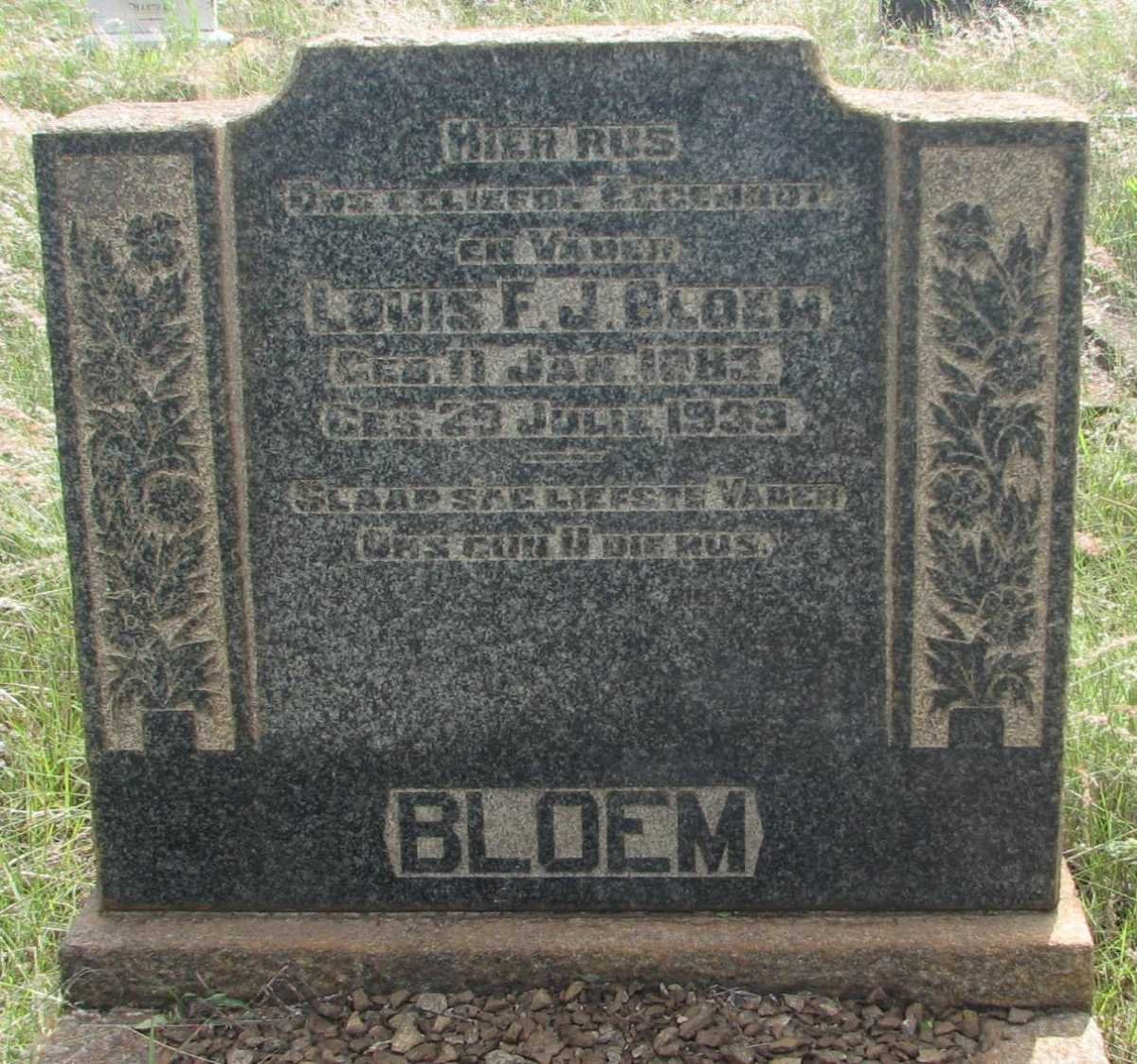 BLOEM Louis F.J. 1883-1933