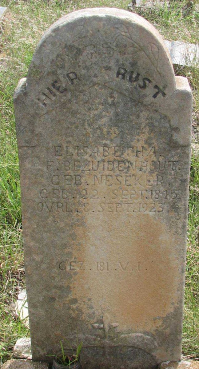 BEZUIDENHOUT Elizabetha F. nee NESEKER 1845-1923
