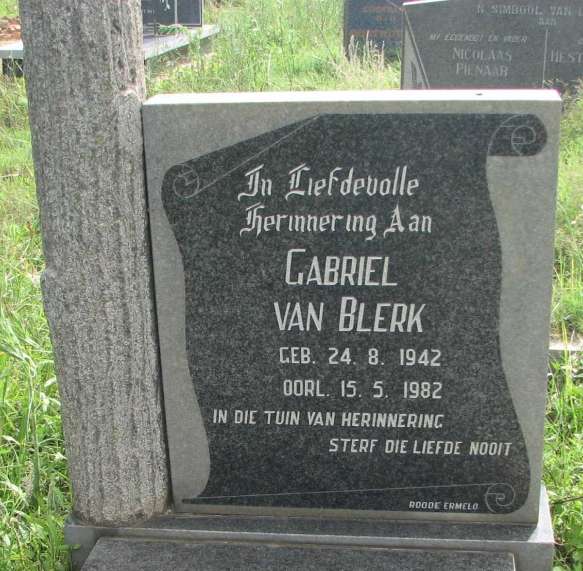 BLERK Gabriel, van 1942-1982