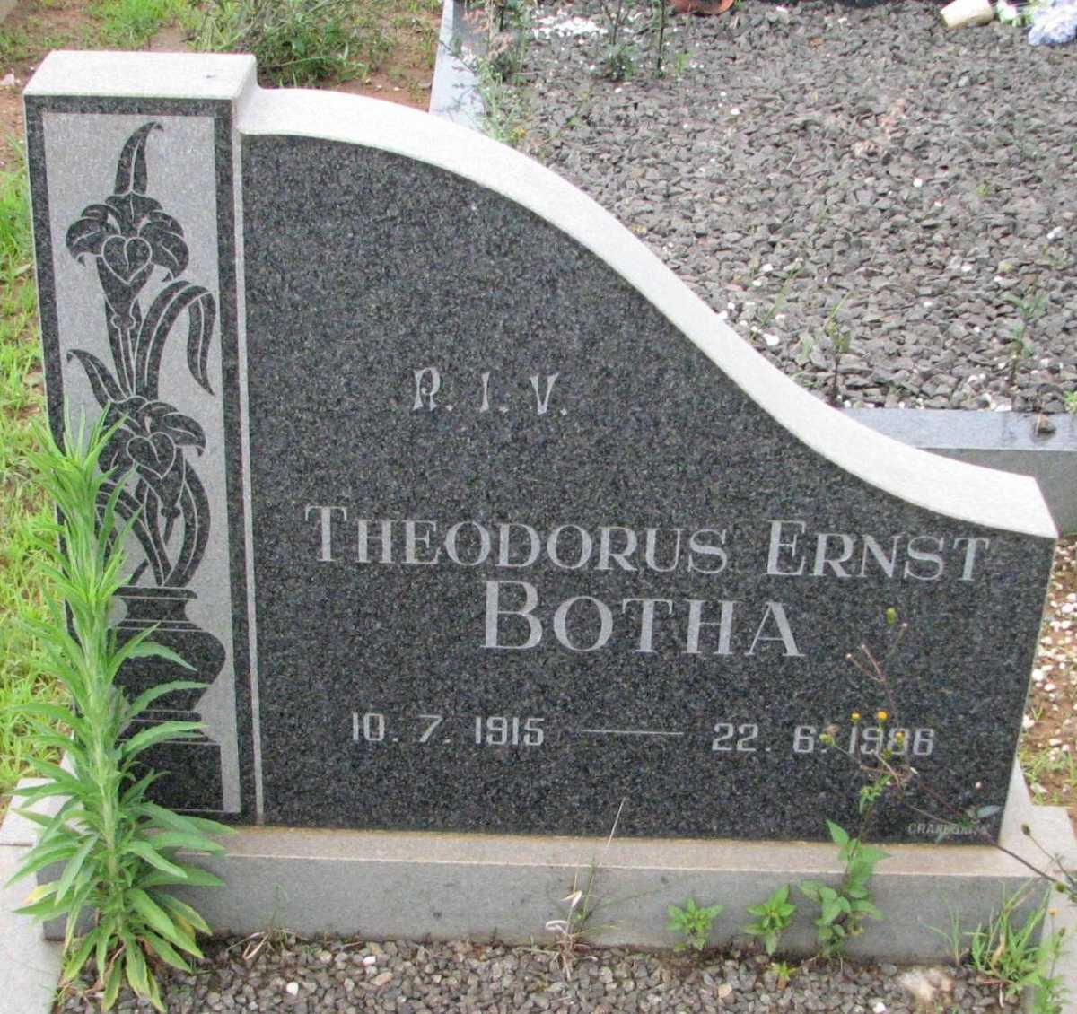 BOTHA Theodorus Ernst 1915-1986