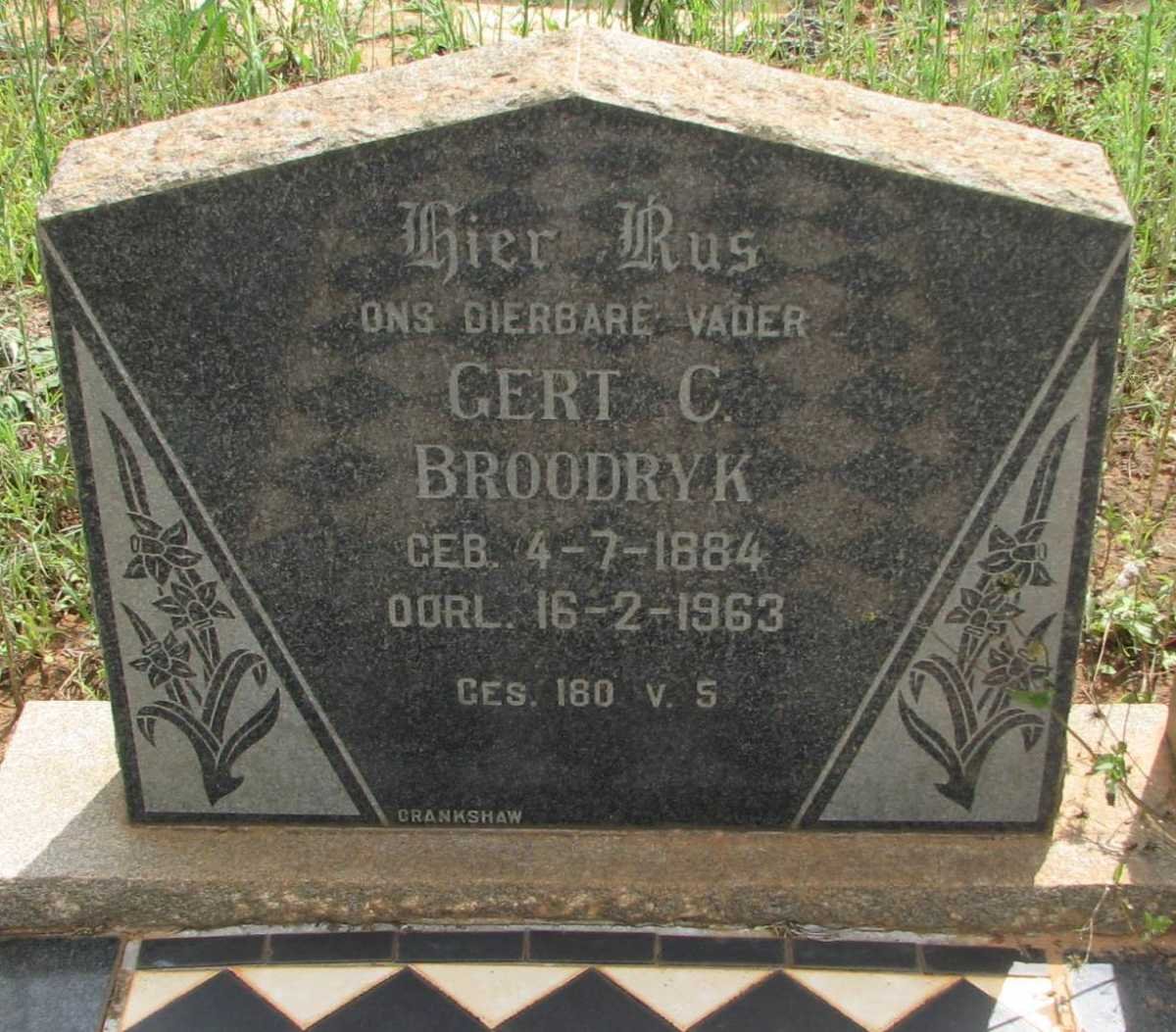 BROODRYK Gert C. 1884-1963