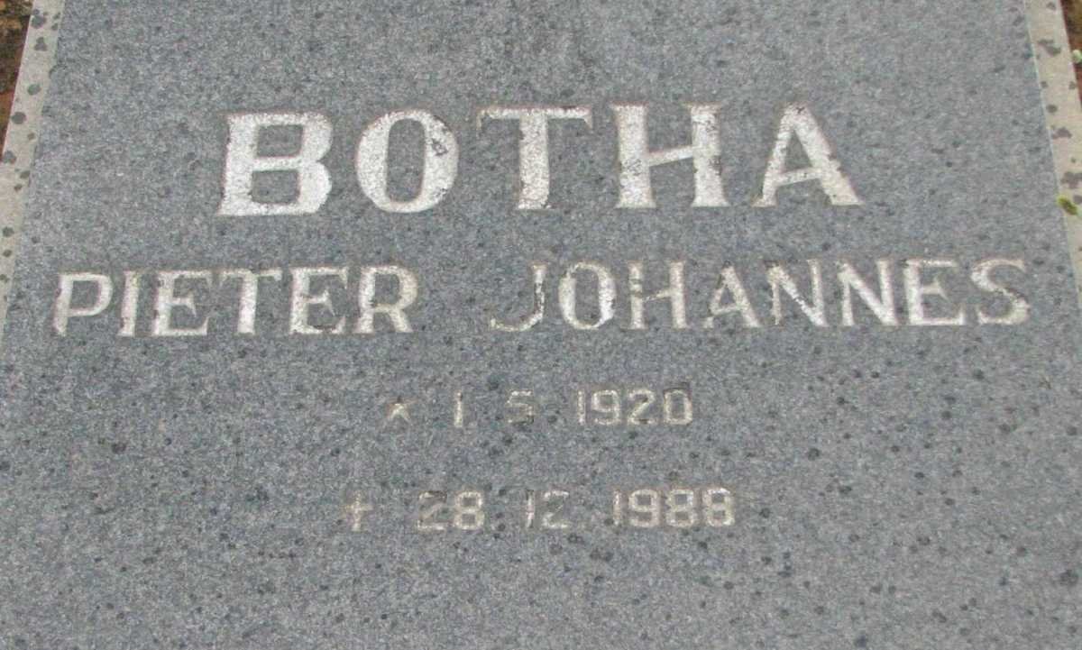 BOTHA Pieter Johannes 1920-1988