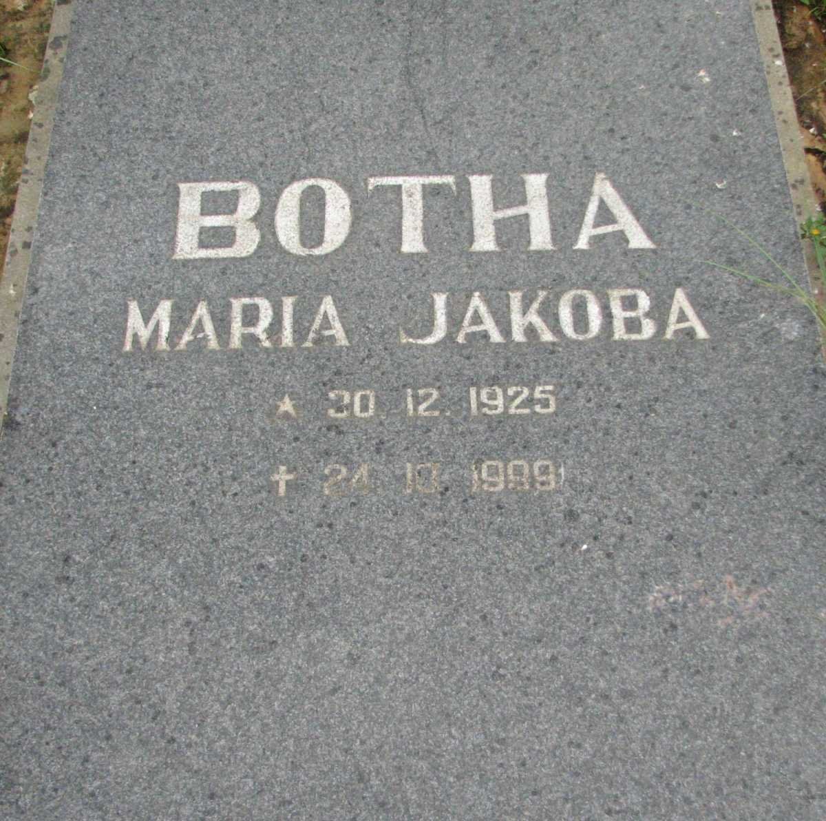 BOTHA Maria Jakoba 1925-1999
