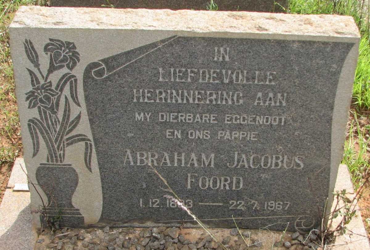 FOORD Abraham Jacobus 18?3-1967