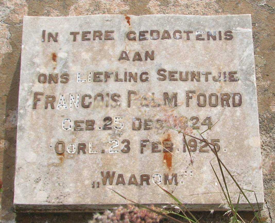FOORD Francois Palm 1924-1925