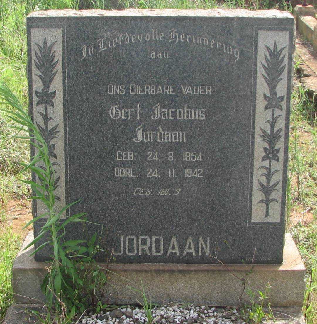 JORDAAN Gert Jacobus 1854-1942