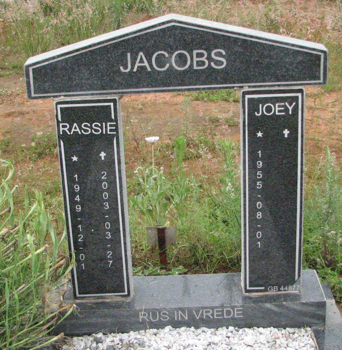 JACOBS Rassie 1949-2003 &amp; Joey 1955-