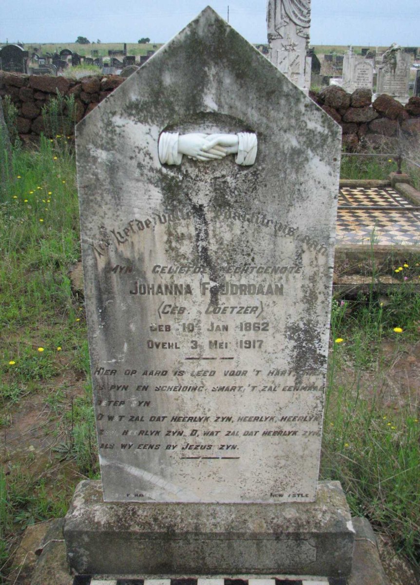 JORDAAN Johanna F. nee COETZER 1862-1917