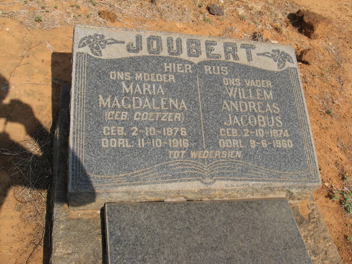 JOUBERT Willem Andreas Jacobus 1874-1960 &amp; Maria Magdalena COETZER 1876-1916