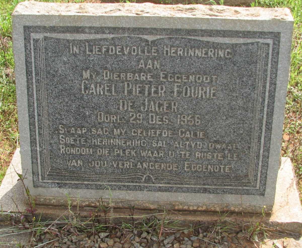 JAGER Carel Pieter Fourie, de -1956