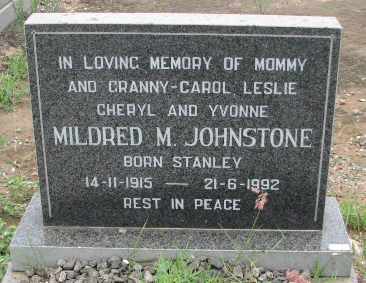 JOHNSTONE Mildred M. nee STANLEY 1915-1992