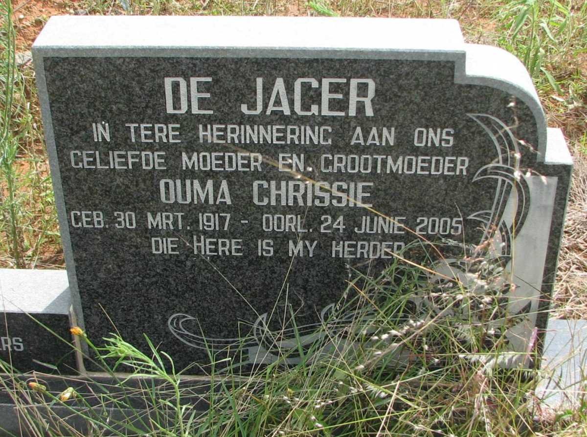 JAGER Chrissie, de 1917-2005