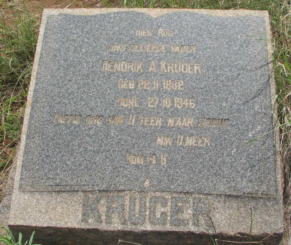 KRUGER Hendrik A. 1882-1946