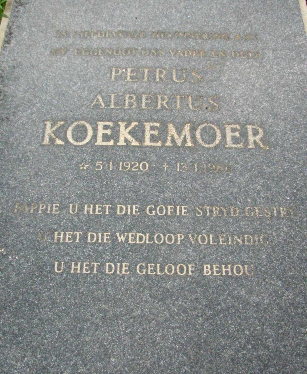 KOEKEMOER Petrus Albertus 1920-19?
