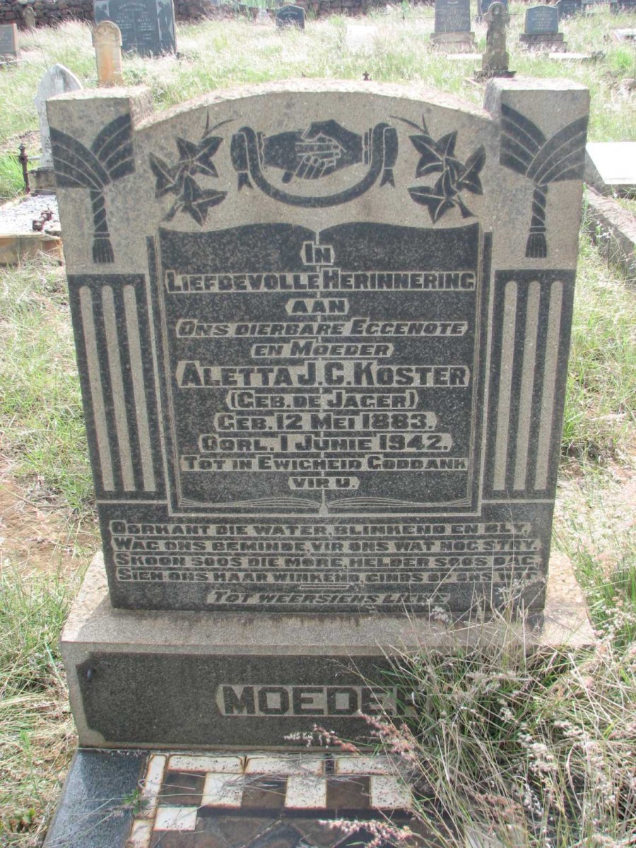 KOSTER Aletta J.C. nee DE JAGER 1883-1942