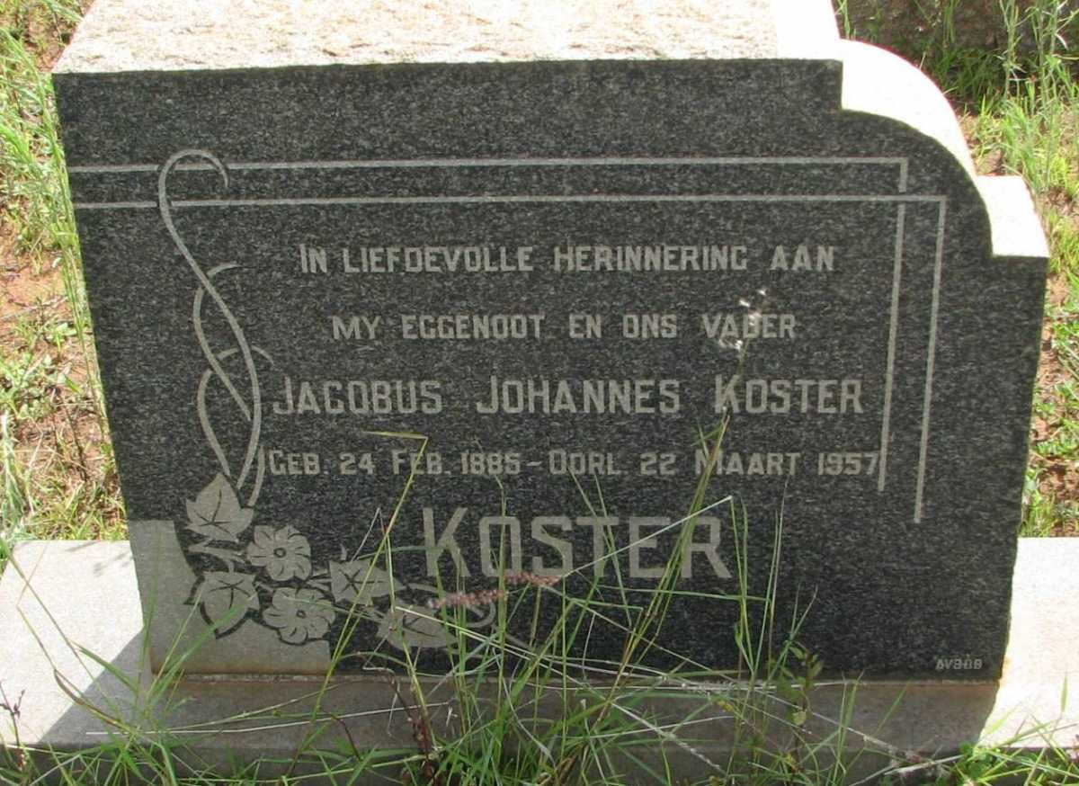 KOSTER Jacobus Johannes 1885-1957