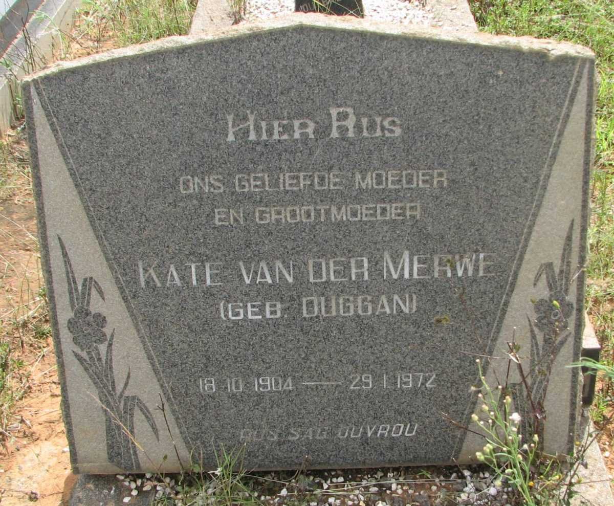 MERWE Kate, van der nee DUGGAN 1904-1972