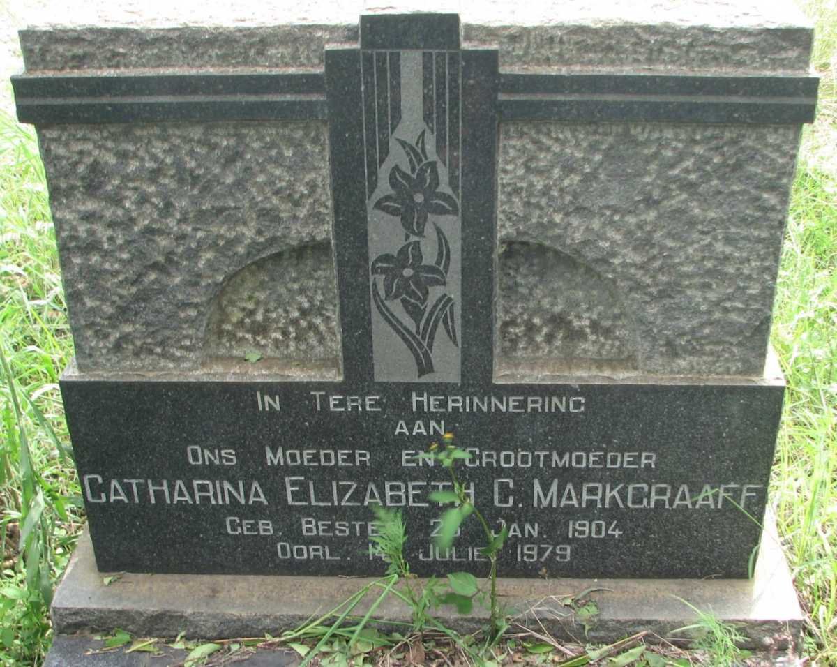 MARKGRAAFF Catharina Elizabeth C. Nee BESTER 1904-1979