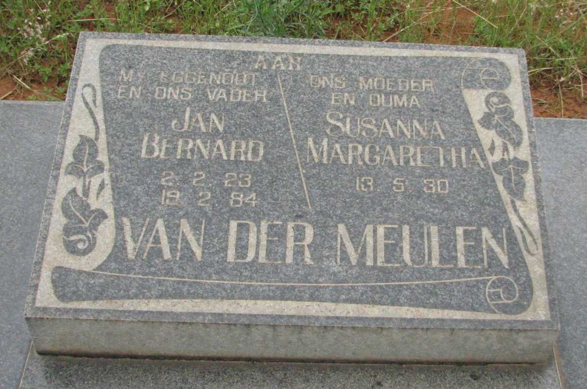 MEULEN Jan Bernard, van der 1923-1984 &amp; Susanna Margaretha 1930-