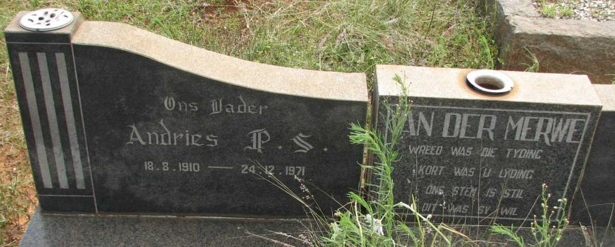 MERWE Andries P.S., van der 1910-1971