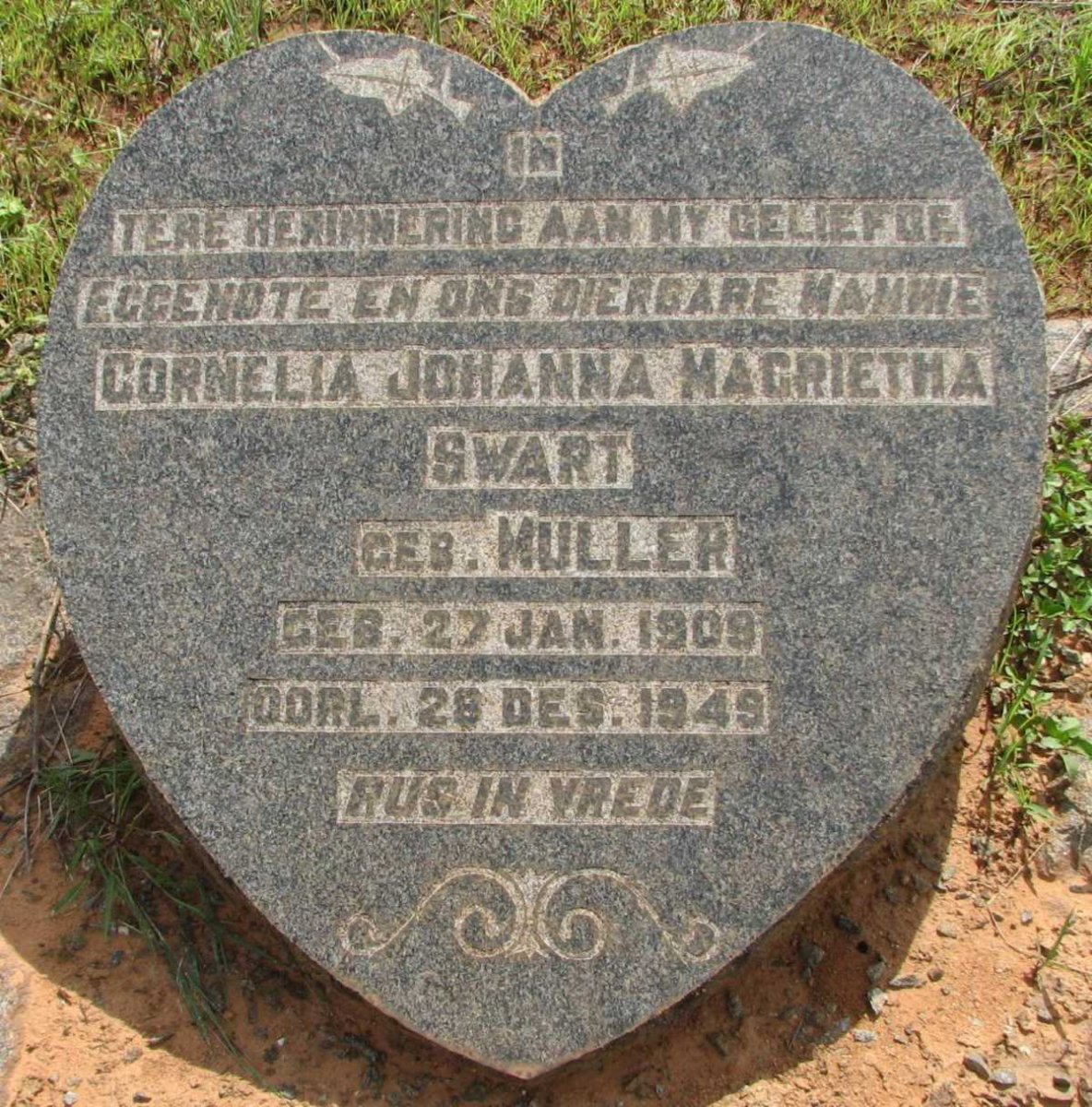 SWART Cornelia Johanna Magrietha nee MULLER 1909-1949