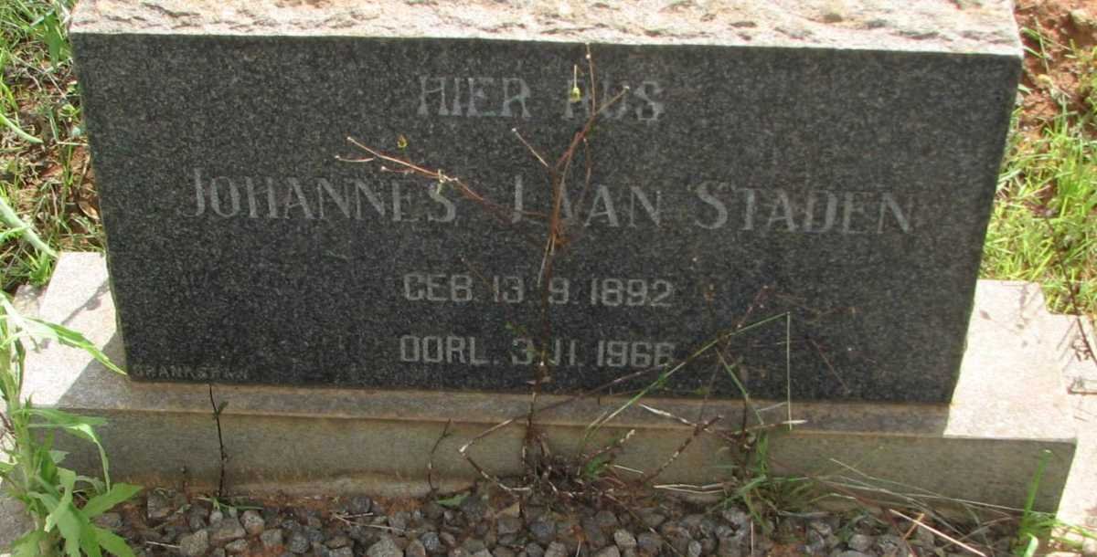 STADEN Johannes J., van 1892-1966