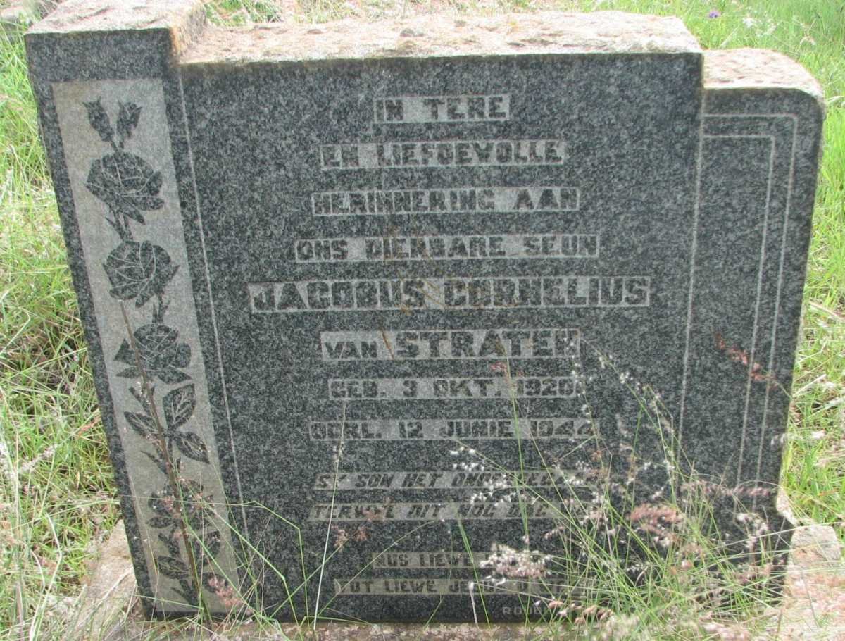 STRATEN Jacobus Cornelius, van 1920-1944