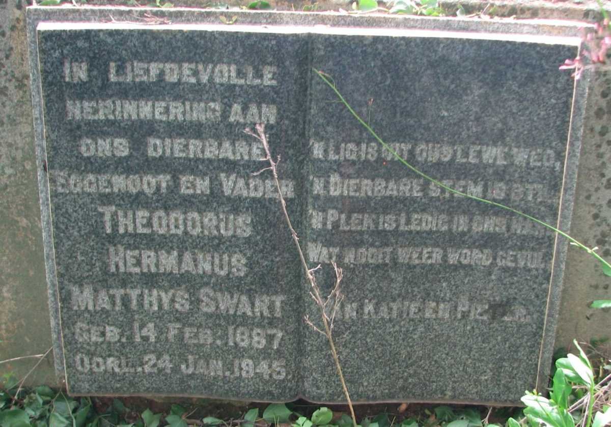 SWART Theodorus Hermanus Matthys 1887-1945