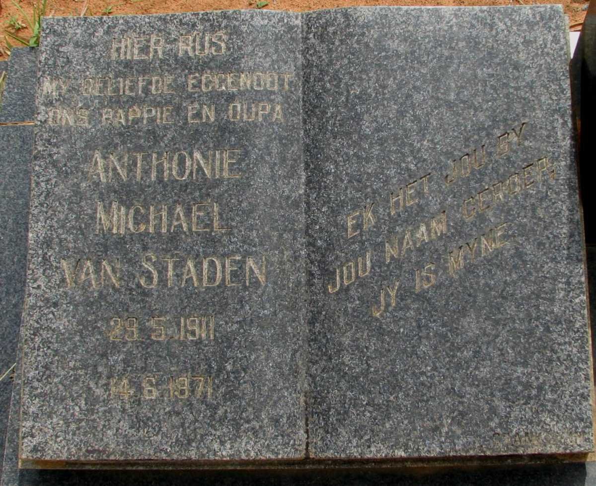 STADEN Anthonie Michael, van 1911-1971