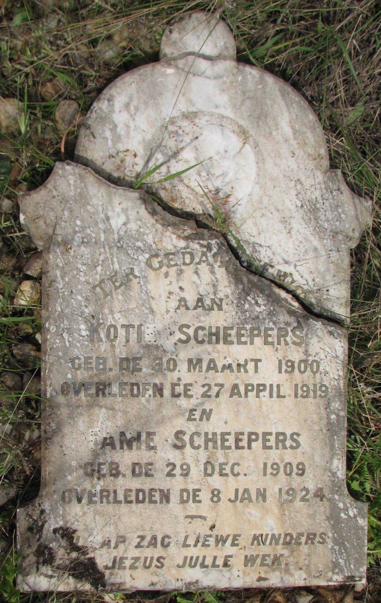 SCHEEPERS Kotie 1900-1919 :: SCHEEPERS Fanie 1909-1924
