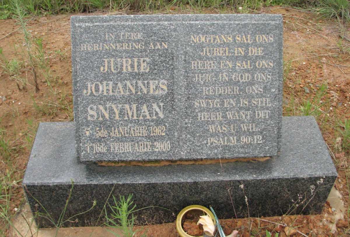 SNYMAN Jurie Johannes 1962-2000