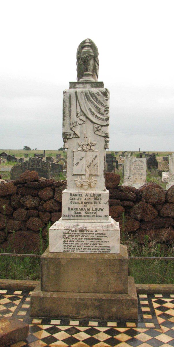 LOUW Daniel A.1846-1915 &amp; Barbara M. KUNTZ 1850-1915