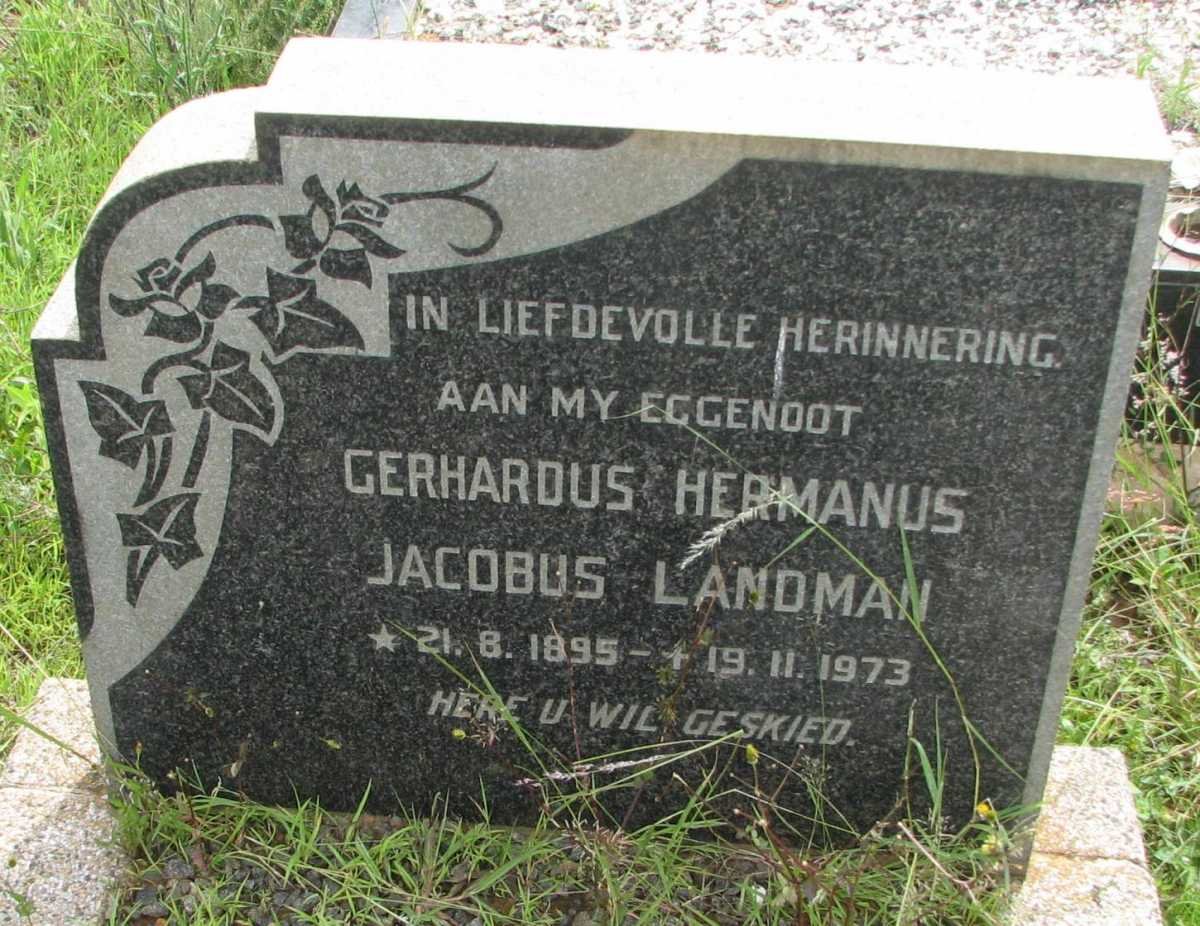 LANDMAN Gerhardus Hermanus Jacobus 1895-1973