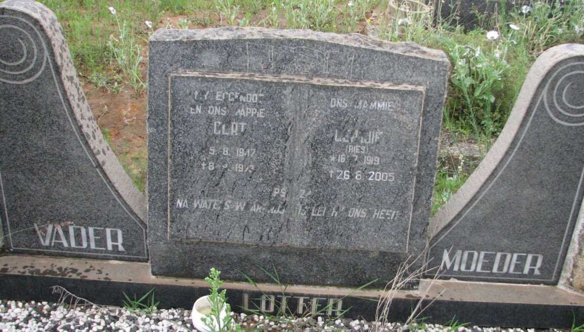 LOTTER Gert 1917-1973 &amp; Beatjie 1919-2005