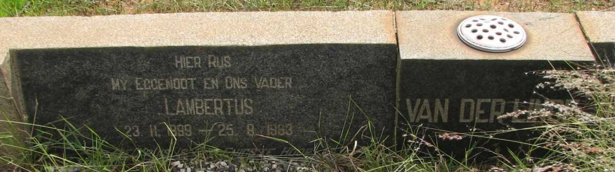 LINDE Lambertus, van der 1899-1963
