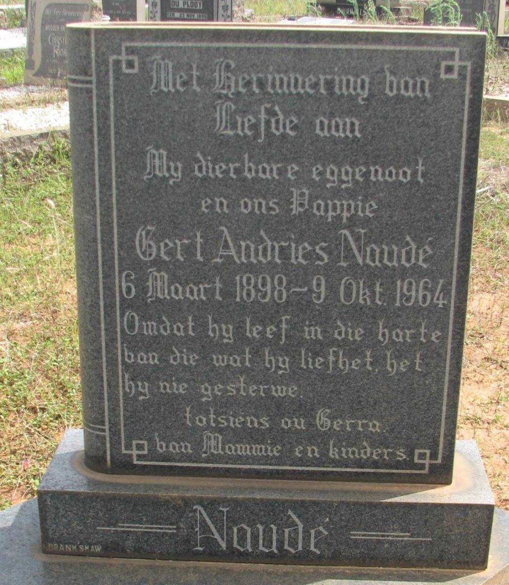 NAUDÉ Gert Andries 1898-1964
