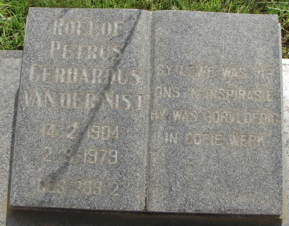 NIST Roelof Petrus Gerhardus, van der 1904-1979