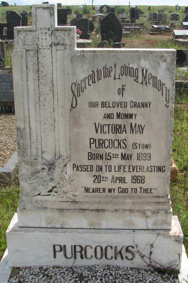 PURCOCKS Victoria May nee STOW 1899-1968