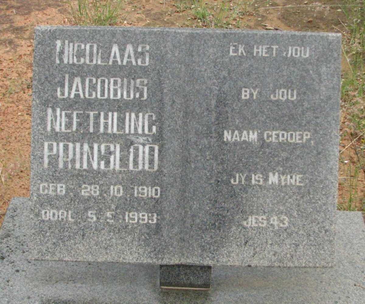 PRINSLOO Nicolaas Jacobus Neethling 1910-1993