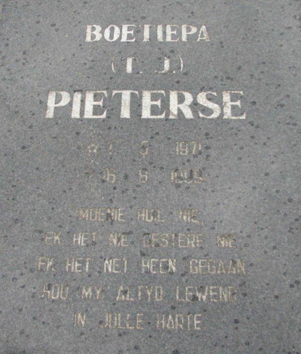 PIETERSE T.J. 1921-1955
