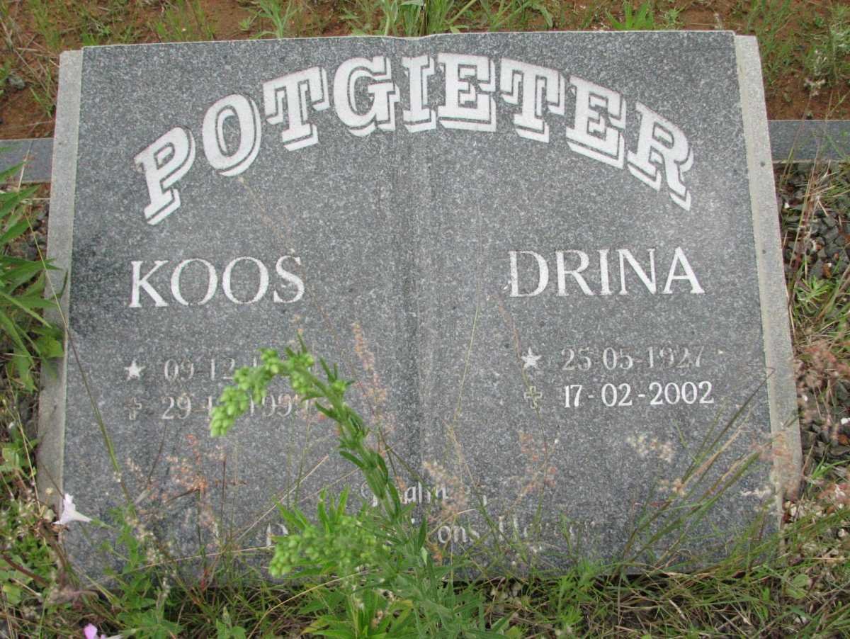 POTGIETER Koos 19??-1999 &amp; DrIna 1927-2002